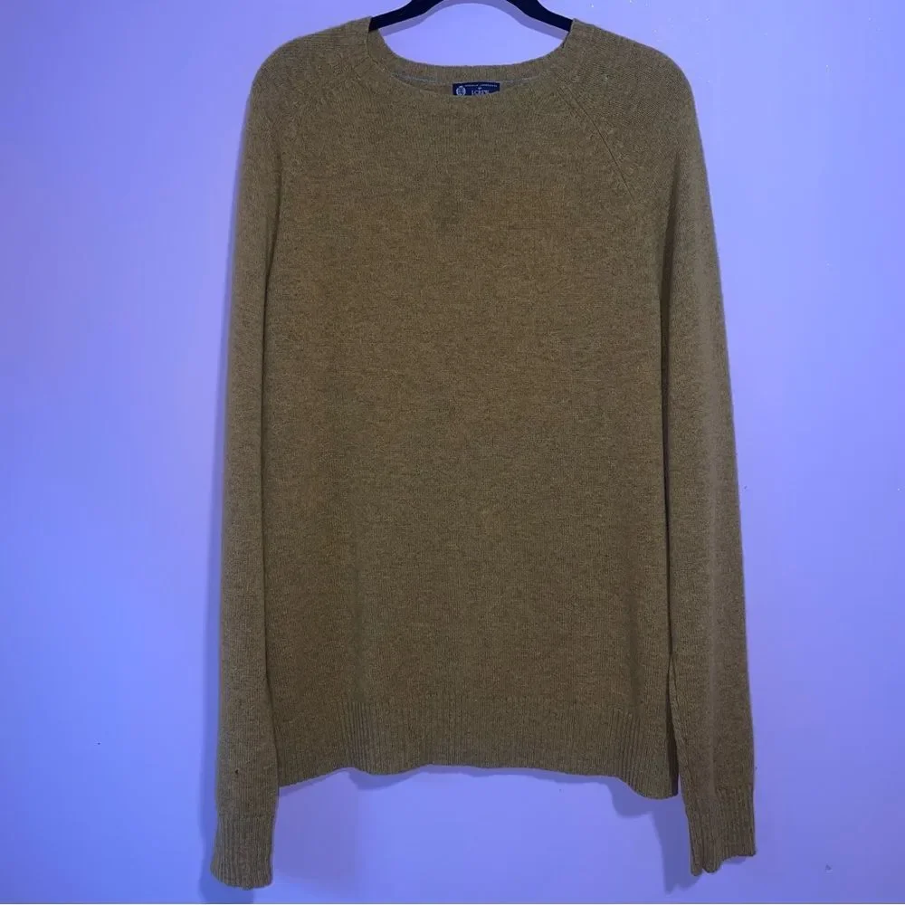 J Crew Wool Crewneck Pullover Sweater Men XL Neutral Minimalist Office Casual